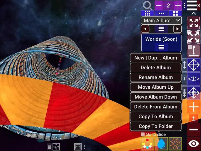 Screenshot of Album3D Album Menu.